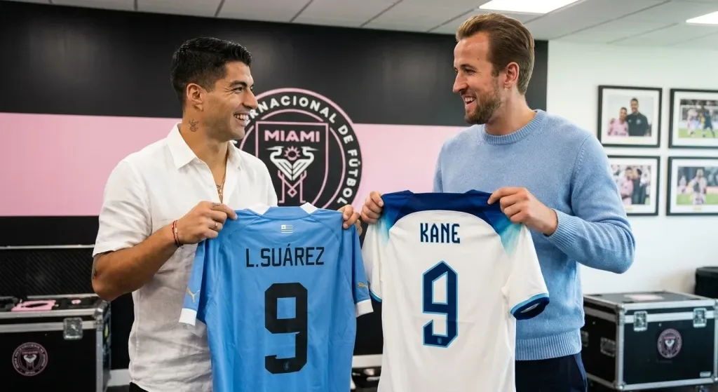 Luis Suárez se encuentra con Harry Kane en las instalaciones del Inter Miami e intercambian camisetas