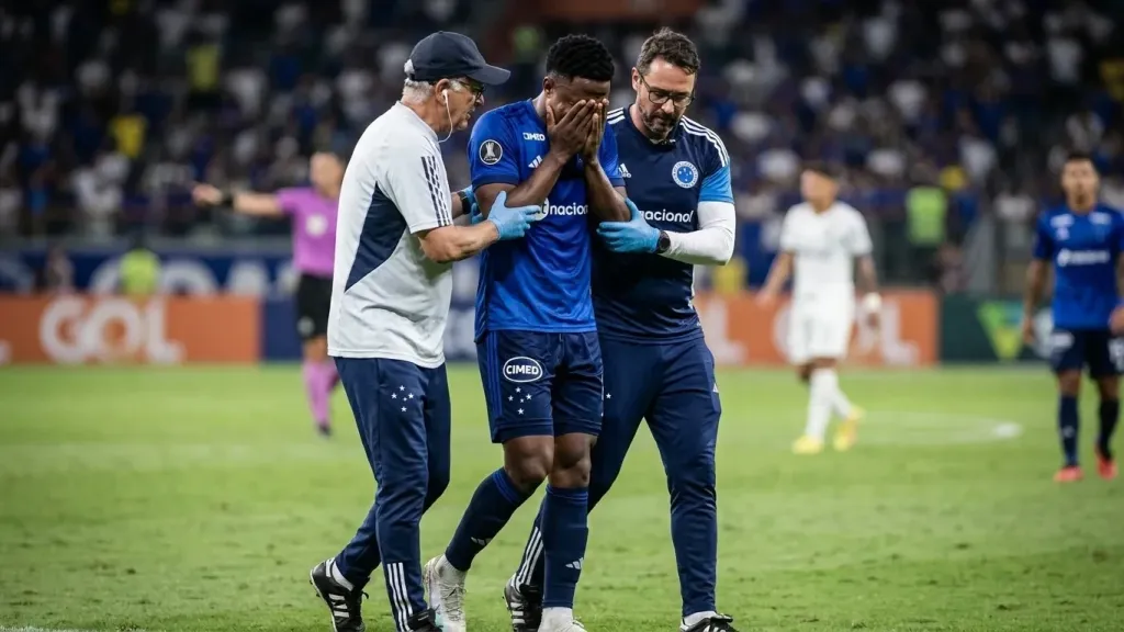 Luis Sinisterra sufre nueva lesión muscular en Cruzeiro y abandona el campo llorando ante Botafogo