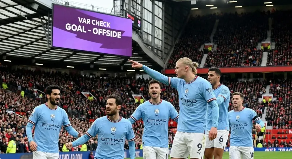 Manchester City beats United 0-1 at Old Trafford with ten men and a Haaland strike