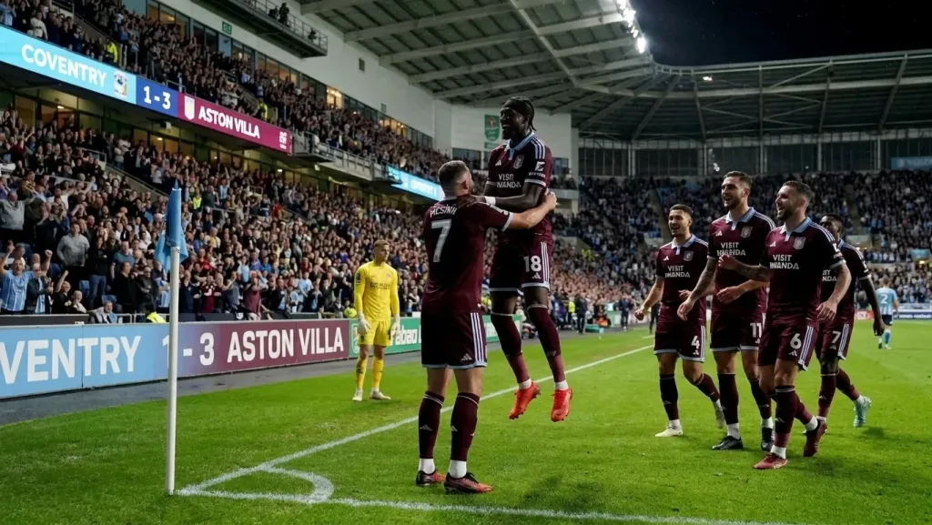 Aston Villa beats Coventry 3-1 to advance in the English League Cup