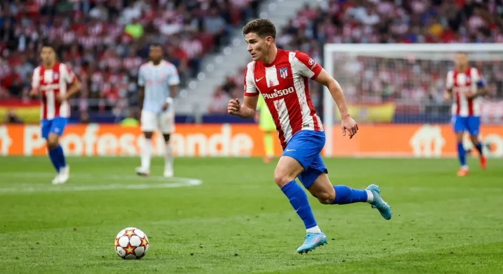 Julián Álvarez busca en la Champions ante Manchester United la reconciliación con el Metropolitano
