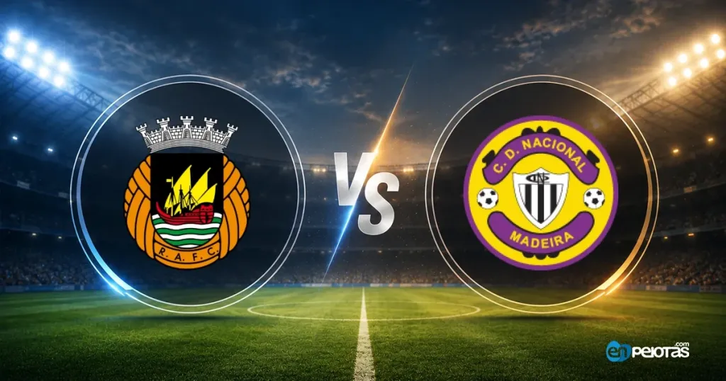 El Rio Ave remonta con diez hombres y vence 3-2 al Nacional en un partido de locura