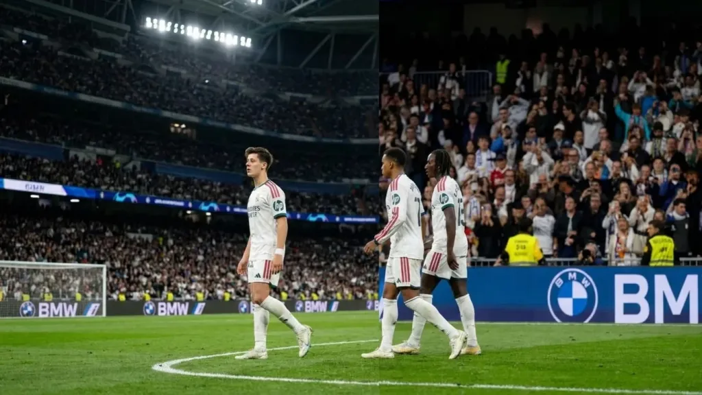 La grada del Bernabéu canta contra Tebas y Laporta antes del Madrid-Sevilla