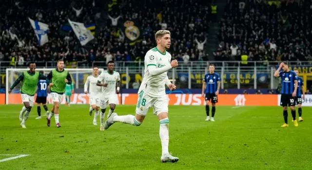 Valverde marca en su partido 80 y Madrid vence al Inter 2-1