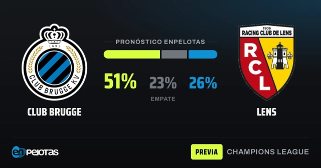 Brugge, favorito ante un Lens urgido en Champions
