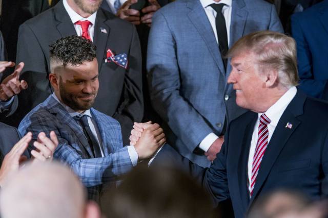 Trump recibe a los Astros en la Casa Blanca, Correa ausente