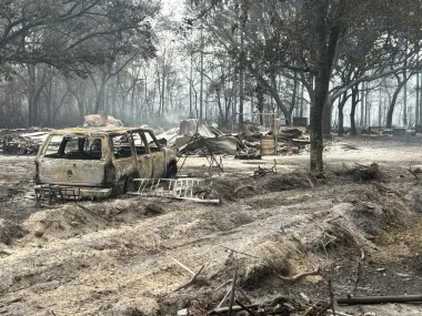 Incendios en el Sur de EE. UU.: cómo la sequía, los vientos y los residuos de huracanes convirtieron bosques en una trampa de fuego